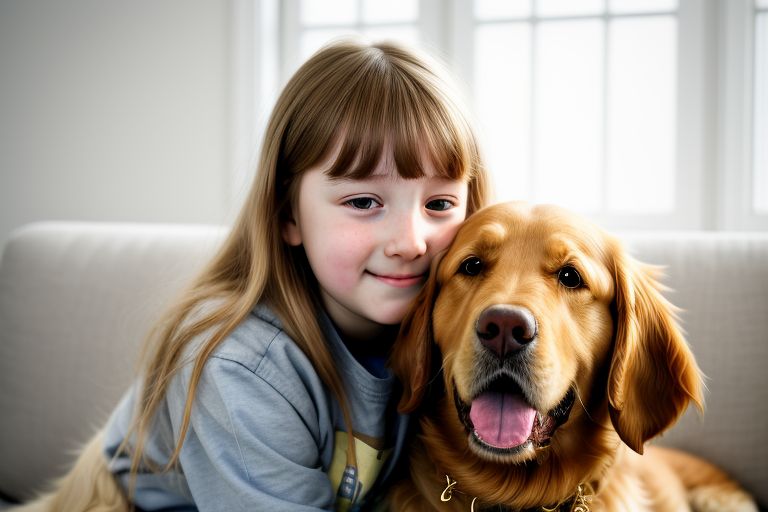 A young, autistic girl loves her therapy dog